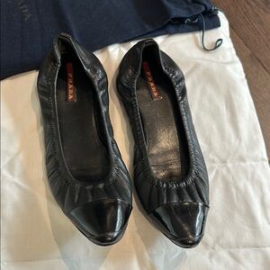 Prada Women's Black Leather Flats